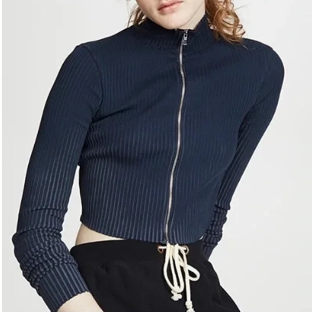COTTON CITIZEN REVOLVE Ibiza ribbed full zip cropped long sleeve top